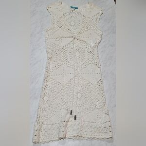 Melissa Odabash Cream Crochet Dress